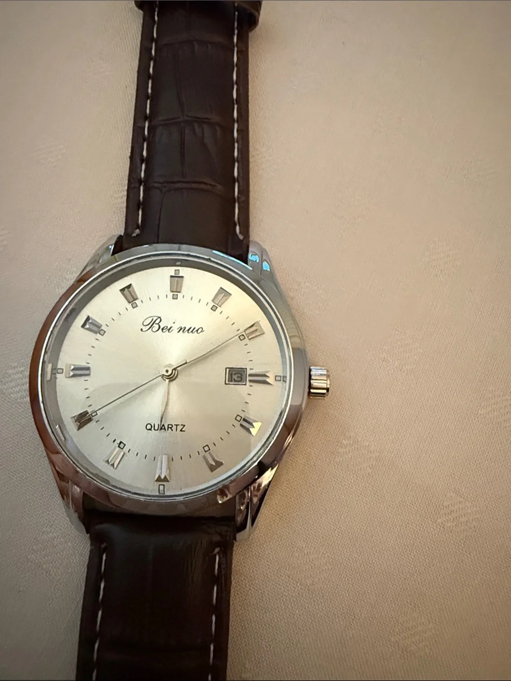 Classic Brown Leather Strap Quartz Watch